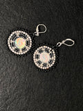 Pale Centre Round Beaded Earrings