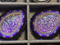 Purple Flat Stitch Beaded Earrings