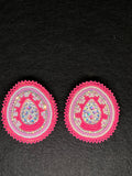 Pink Teardrop Beaded Earrings